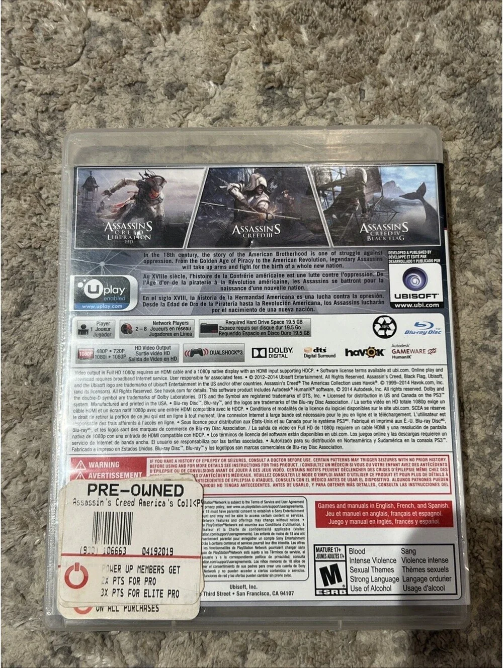 Assassin's Creed: The Americas Collection PS3 Sony PlayStation 3 2014 CIB